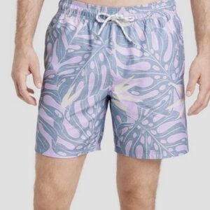 Goodfellow & Co Men's 7" Inseam Purple Tropical Floral Swim Trunks, NWT, Size XL